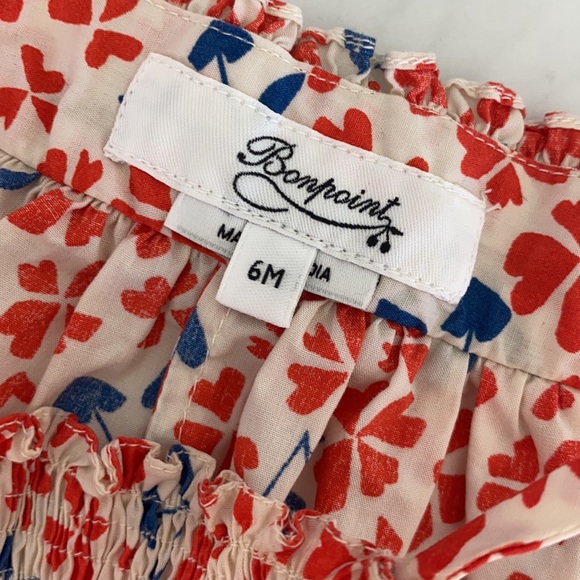 Bonpoint print romper. Iconic heart cherry print. - Picture 3 of 6